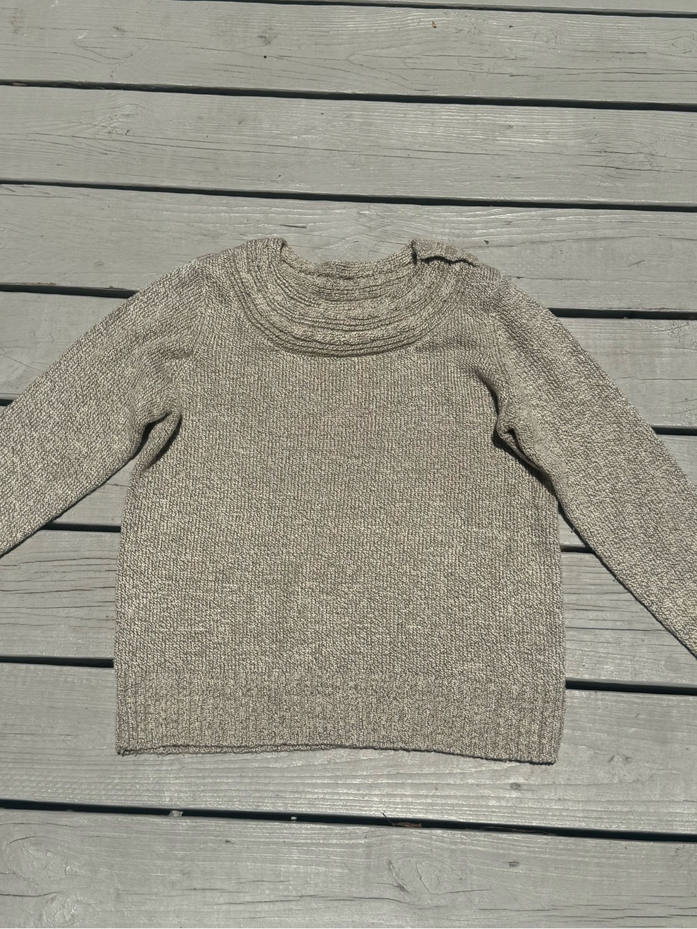 Carolyn Taylor Heathered Taupe Crewneck Sweater